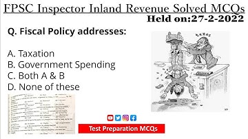 FPSC Inspector Inland Revenue Solved MCQs 27-02-2022 | Complete Inspector Inland Revenue Past Paper