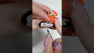 Addams family nail art 🔥 Wednesday nail art 🔥