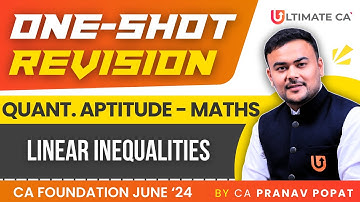 Linear Inequalities | One Shot QA Maths | CA Foundation June 2024 | CA. Pranav Popat