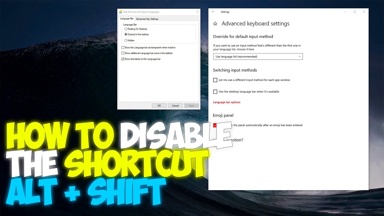 How To Disable Shortcut ALT SHIFT No More Language Keyboard Layout