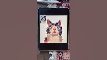 Cute cat portrait painting  #shorts #procreate
