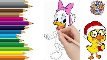 How to Draw Daisy Duck | Easy Step-by-Step Drawing Tutorial for Kids 🎨#kids