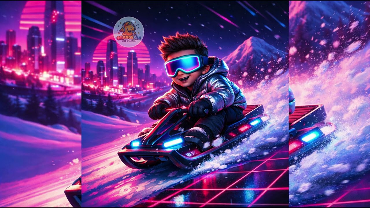 Neon Kış ❄️🕶️ | Hızlı Kızak Şarkısı (Retro Pop) KidzingX