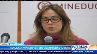 Gina Parody presenta su renuncia al Ministerio de Educación colombiano