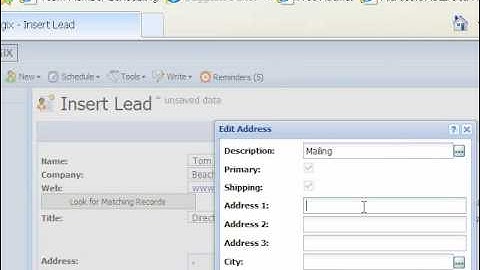 Creating a New Lead in SalesLogix Cloud / Web