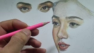 Drawing Live! Realistic Colored Pencil Portrait Tutorial