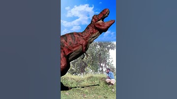 T Rex Chase Jurassic world dinosaur attack #vfx #dinosaur #viral #shortvideo #shorts