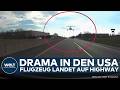 USA: Heftiges Manöver! Flugzeug landet auf Highway! Dashcam von Auto filmt alles
