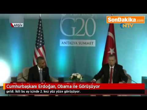 Cumhurbaşkanı Erdoğan, Obama ile Görüşüyor