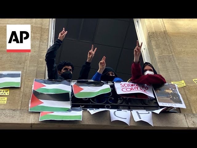 Student protesters at prestigious Sciences Po university stage demonstration in support of Palestini