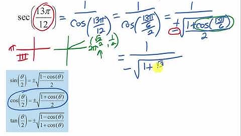 Find exact value of secant using half angle identity