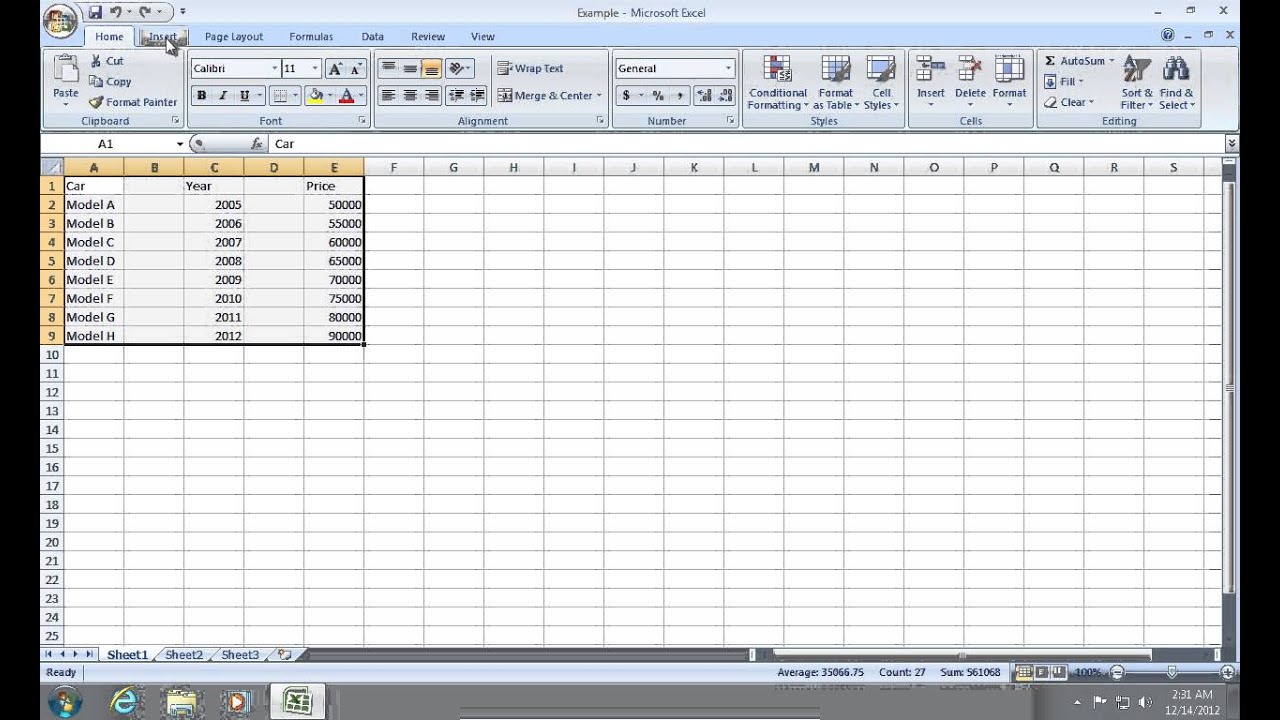 How To Draw A Column Chart In Excel 2007