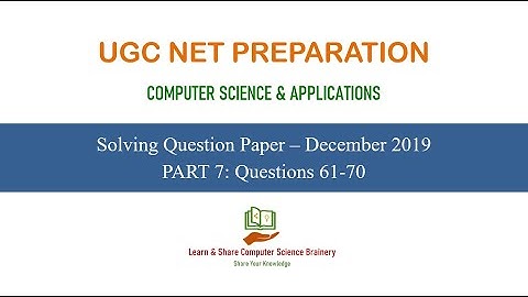 UGC NET Computer Science - Solving Question Paper - Dec 2019 - Part 7 in Tamil