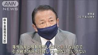 麻生大臣「引き続き注視」　野村HD多額損失の可能性(2021年4月2日)