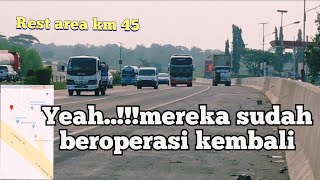 Coba main ke rest area km 45 || ada bus apa saja ya 