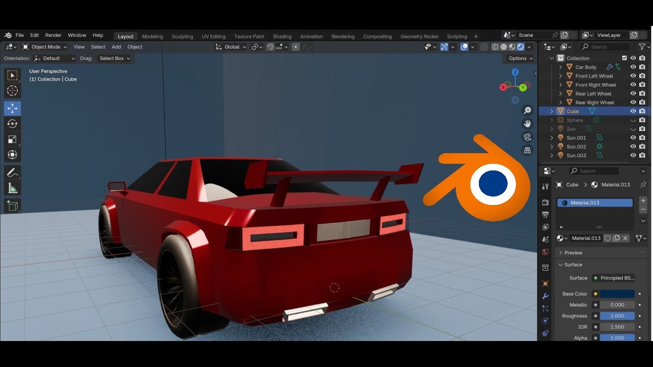 i made a 3D model of a car in blender #devlopment #3d #car - YouTube