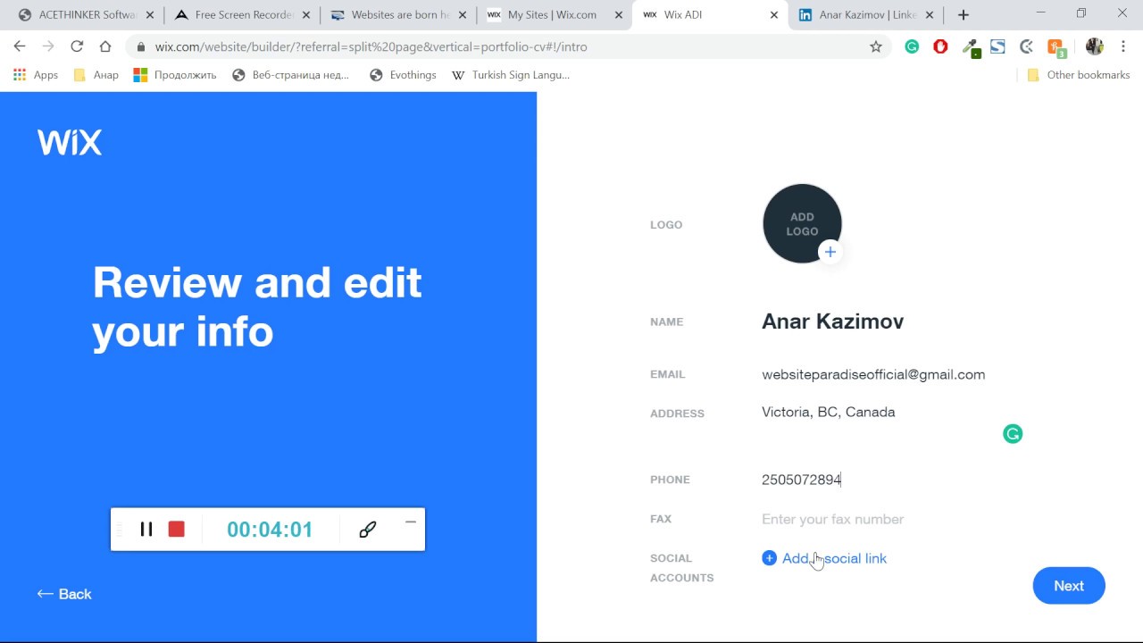 Building a FREE Resume website with WIX in 20 minutes