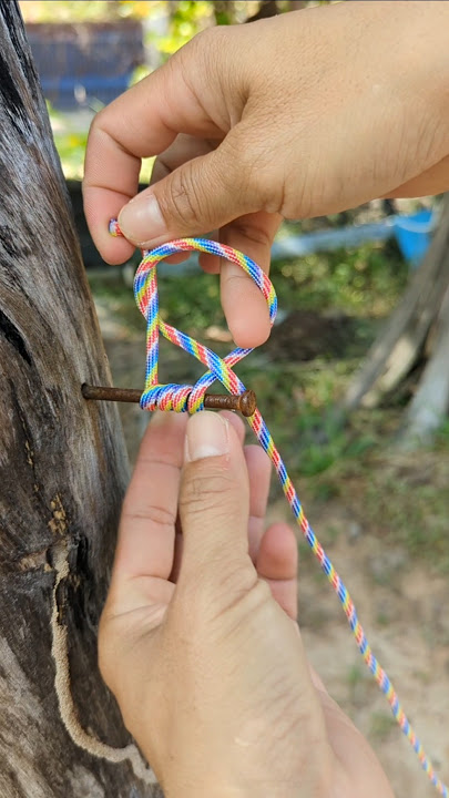 Common a secure hitch tie to a nail.