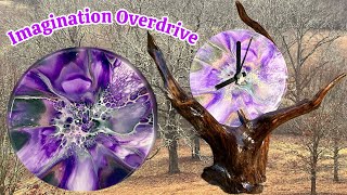 Blooming Clock Madness! Big News!! Acrylic Painting Tutorial, Flow Arts, Fusion Creation, Fluid Art