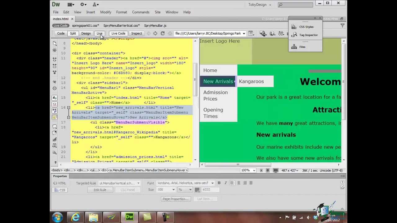 dreamweaver cs6 courses