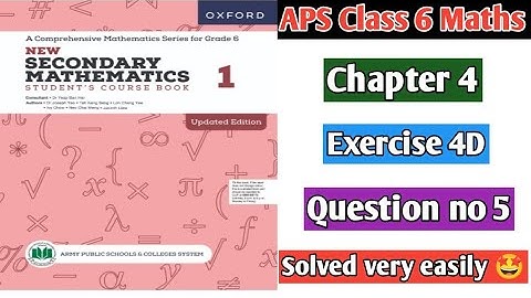 Exercise 4D Question no 5 || Oxford secondary mathematics book 1 updated edition 