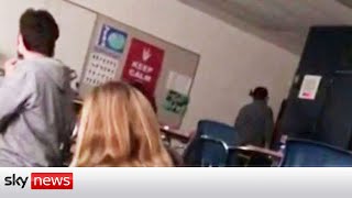 Video of students hiding from a school shooter in Michigan