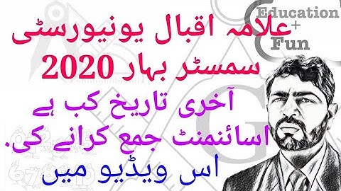 Date of submission assignment AIOU I naveed vlogs spring semeste 2020