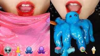 I ATE ALIENS 👽 GALAXY FOOD ASMR TAPIOCA PEARL ASMR EMOJI FOOD ASMR 🛸