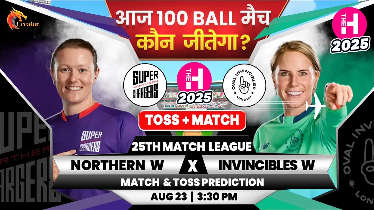 Northern Women vs Oval Women | 100 League 25th Toss| Aaj Ka Match Kaun Jitega | Today Prediction