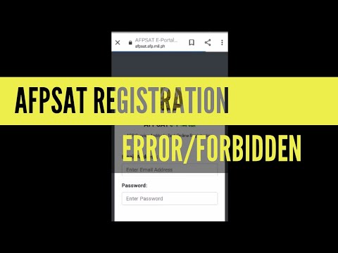 ?AFPSAT Registration | Paano kung Forbidden or Error? Paano Kung Hindi Makapag Register Online