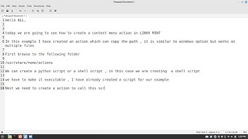 Tutorial : Creating  Custom Context Menu action to copy path on Linux mint