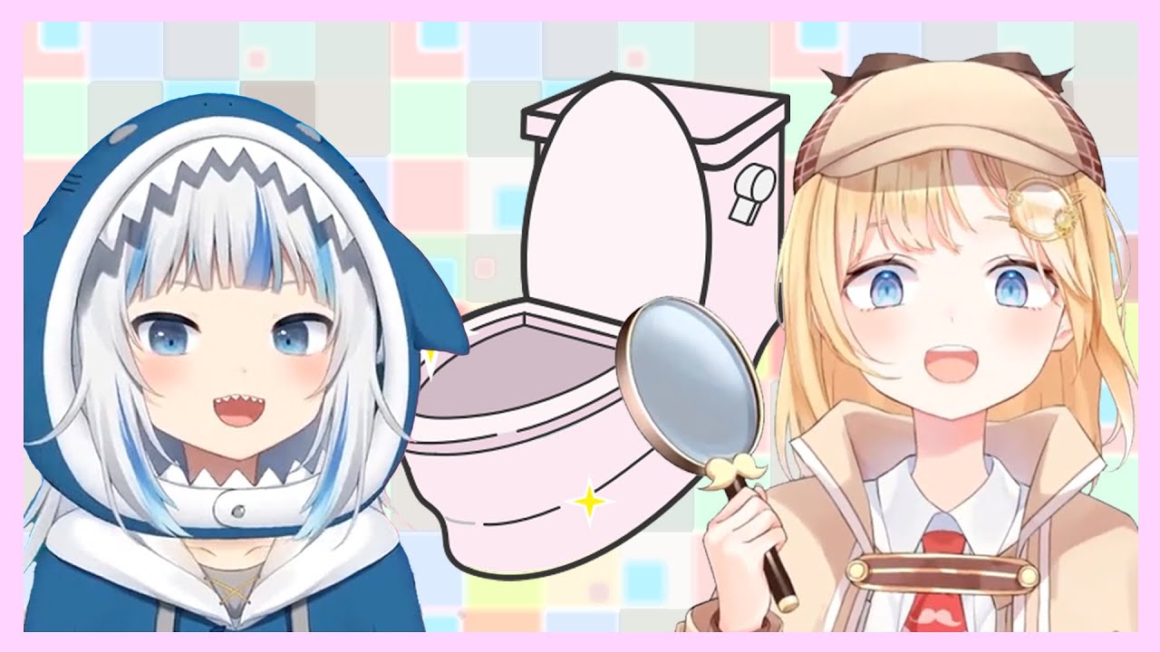 Gura knows when Amelia is in the bathroom...