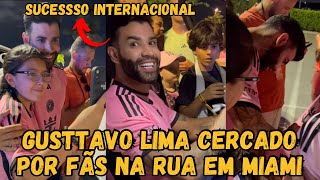 Gusttavo Lima CERCADO por fãs em Miami após jogo e mostra SUCESSO internacional “Ovacionado”