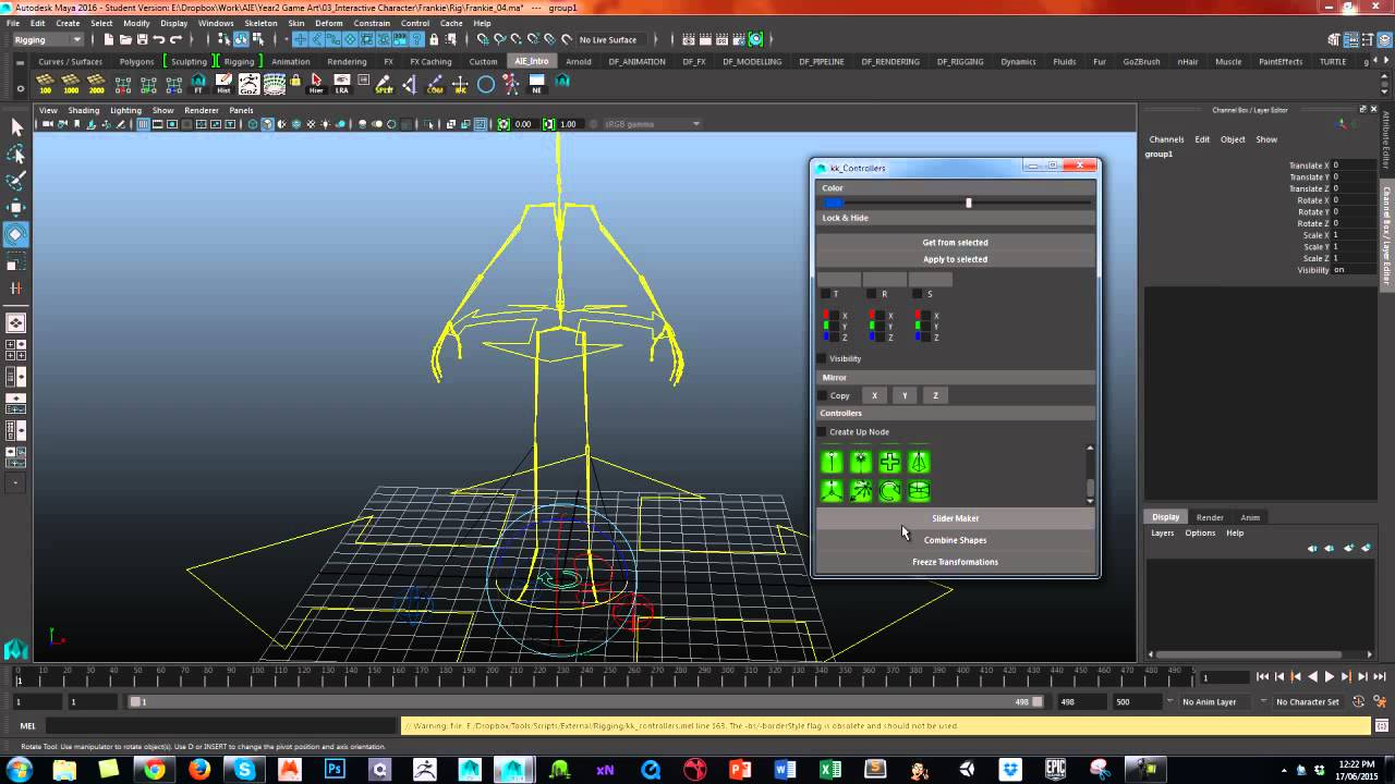 Frankie 28 - Parent Shape Node and Constraints - YouTube