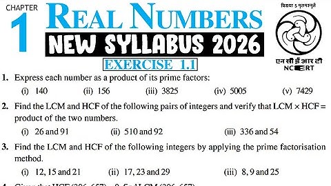 Exercise 1.1 | Chapter 1 Real Numbers | Class 10 Maths | NCERT New Syllabus 2026