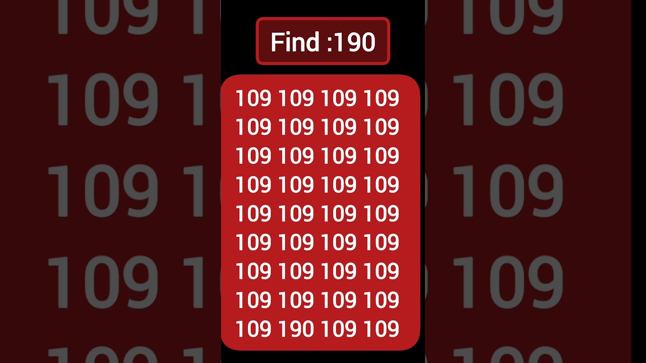 𝗖𝗮𝗻 𝘆𝗼𝘂 𝗙𝗶𝗻𝗱 𝗢𝗱𝗱  𝗡𝘂𝗺𝗯𝗲𝗿 [𝟭𝟵𝟬] within 8 second? 