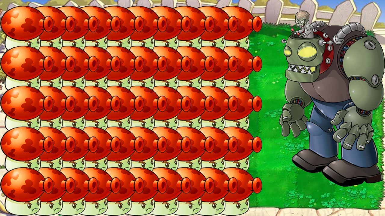 Plants vs Zombies - Fume Shroom vs Gargantuar vs Dr. Zomboss - YouTube