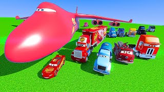 Cars McQueen & Disney Trucks Friends Mack Gale Beaufort Jerry Red FireTruck Mr Drippy Cargo Plane