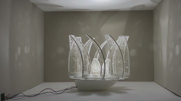 Transformable lamp shade rotation in shadow box