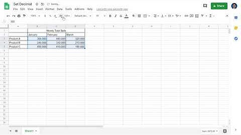 Tutorial of Set Decimal in Google Sheets