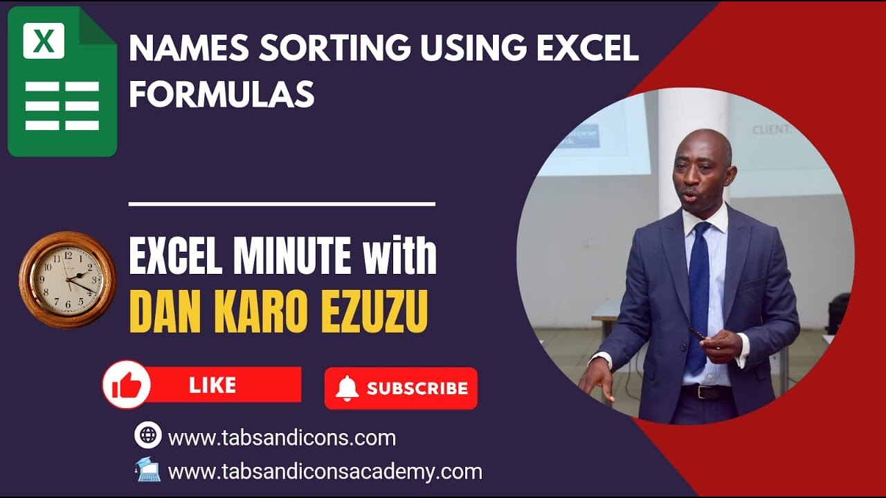 HOW TO REARRANGE/SORT NAMES USING EXCEL FORMULAS - YouTube