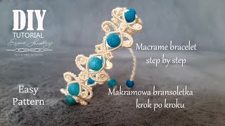 Makramowa bransoletka tutorial /Prosta makrma / Macrame bracelet / Summer bracelet macrame DIY