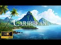 FLYING OVER CARIBBEAN SEA (4K Video UHD) - Peaceful Piano Music With Beautiful Nature Video For TV