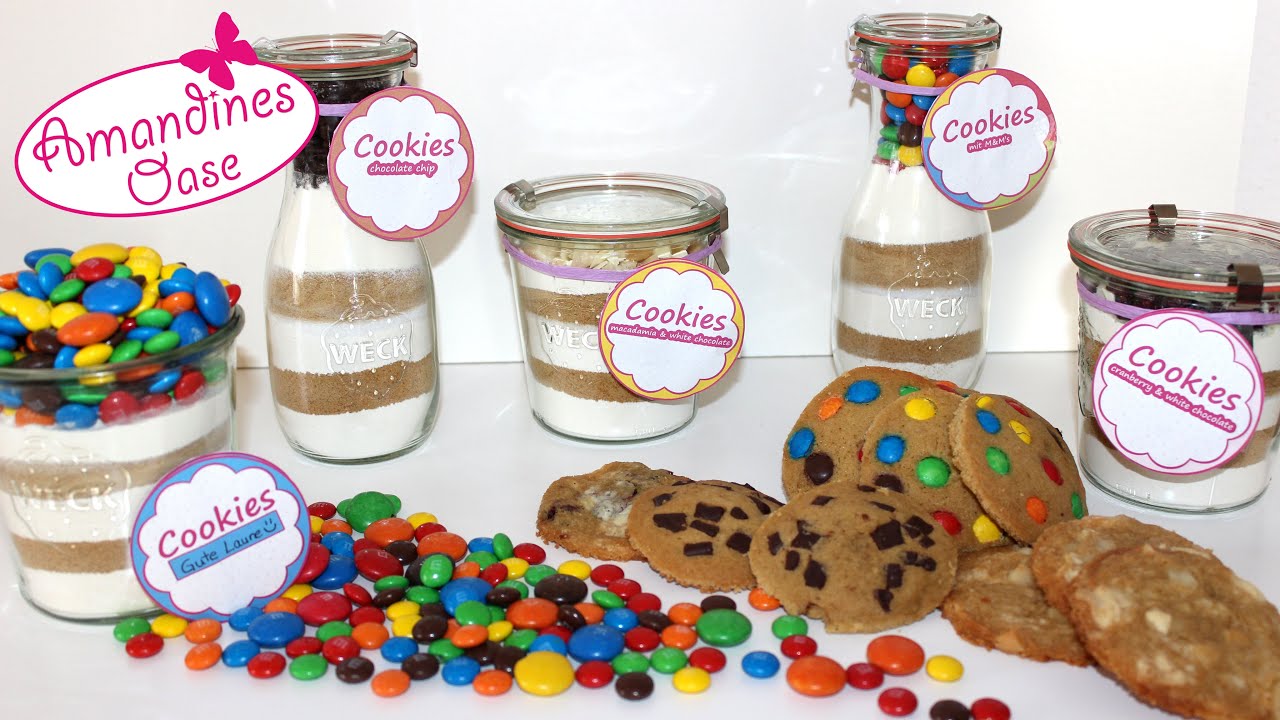 Cookie Backmischung Im Glas Mit Etiketten Diy Geschenk Grundrezept Weck Glaser Youtube