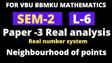 SEM-2 PAPER-3 REAL ANALYSIS , LECTURE-6 ,NEIGHBOURHOOD OF A POINTS, FOR VBU  BBMKU