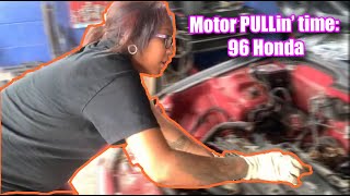 My girl friend pulls the motor in her HONDA part 1. by Shore Garage 257 views 4 years ago 4 minutes, 48 seconds