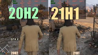 21H1 vs 20H2 Latest Windows update gaming performance test