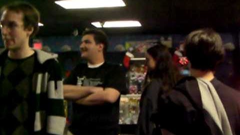 Kevin Trying out DDR for the first time