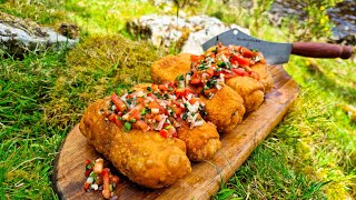 Best Fried Mini Burritos. Crispy as hell!🔥 ASMR Cooking in nature