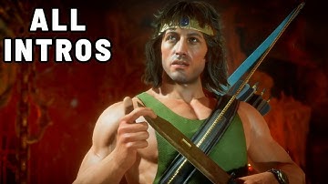 Mortal Kombat 11 – Rambo vs All Characters | All Intro Dialogues (Full Interactions)